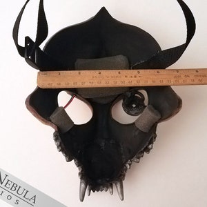 War Dog Skull Mask, One of a Kind Cyberpunk Monster Canine Mask Hand Painted Wolf Skull Face Mask with Wires and Hand Sculpted Details image 3