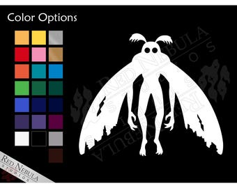 Mothman Vinyl Decal, Cryptid Sticker for Car Window / Laptop - Multiple Color Options