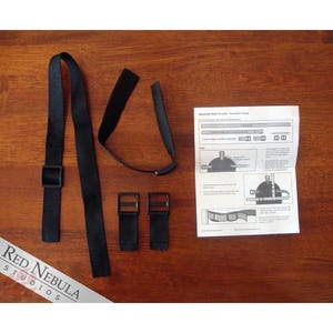 Two-Part Strap Kit for Large Masks, Adjustable Strap Kit, Polypropylene Strap, Strap for Masks, Black 1&quot; Poly Webbing, Mask Strapping Set