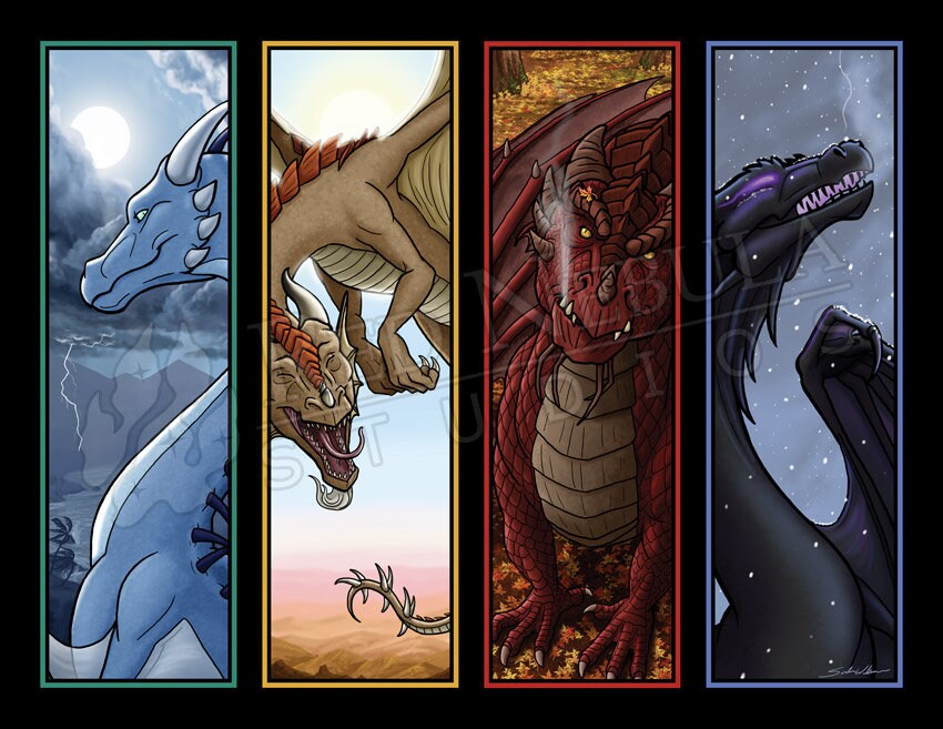 Seasonal Dragons Art Print, 