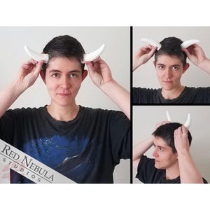 4 Inch Curved Horns (Pair), Blank White Resin Monster or Demon Horns, Tusks, or Spikes
