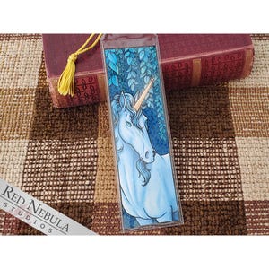 Blue Unicorn Bookmark with Yellow Tassel, Creatures of Fantasy