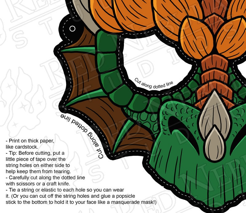 Dragon Mask Instant Download Printable Paper Masks Dragon | Etsy