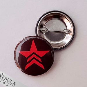 Renegade Button, Magnet, or Keychain, 1.25, Mass Effect Renegade Pinback Button with Red Star Symbol image 1