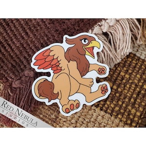 Baby Griffon 3&quot; Vinyl Sticker - Kawaii Griffin, Gryphon Mythology Sticker, Waterproof and with UV Protection