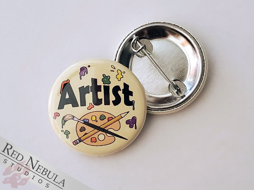 Artist Pinback Button, or Keychain, 1.25, Colorful Paint