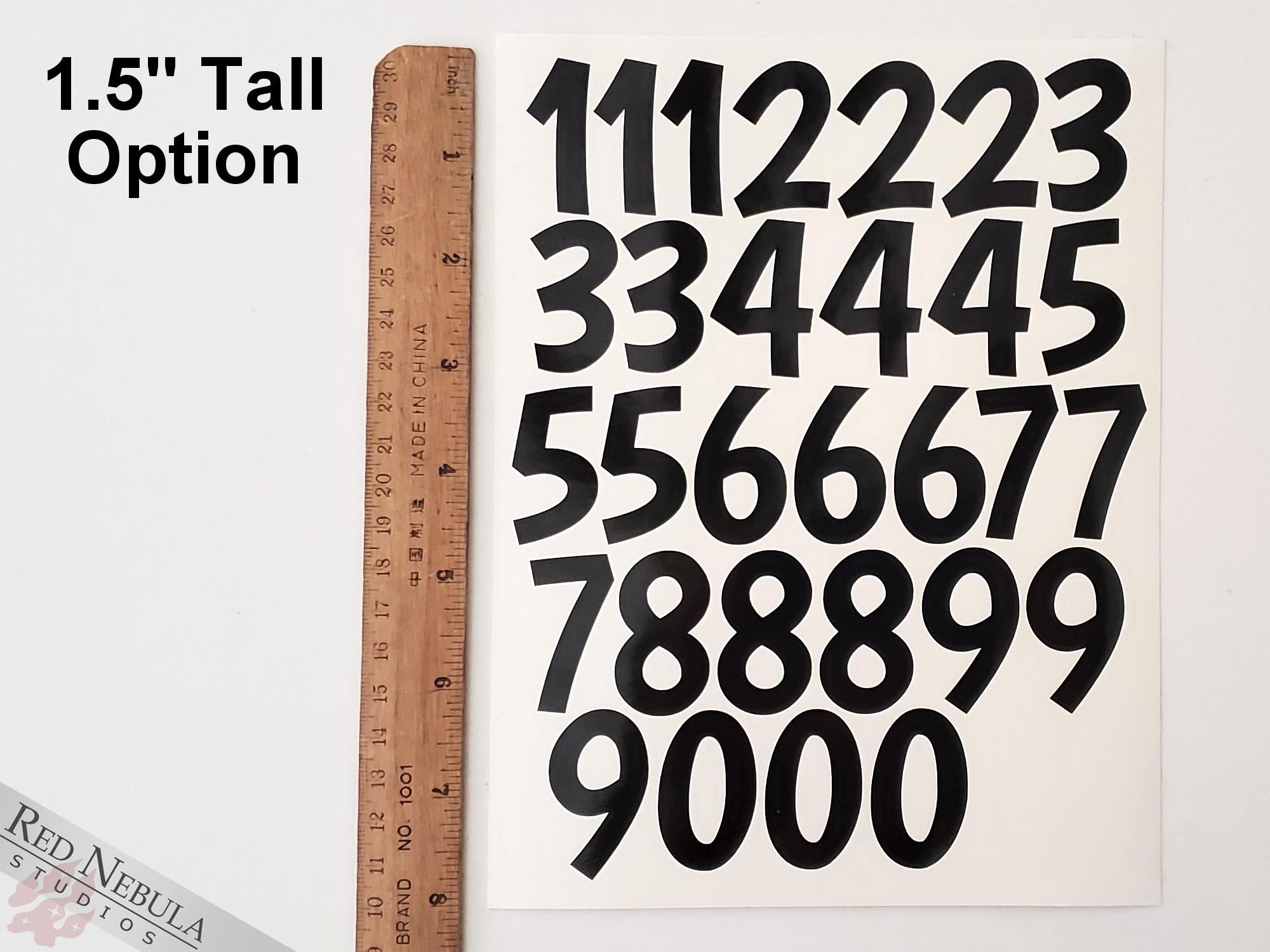 Vinyl Numbers Sticker Sheet | Choose Color | 1" or 1.5" Tall | Blocky ...