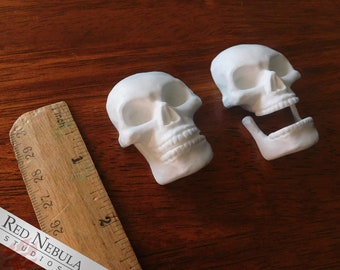 Blank Small Skull Cabochon, Flat Back Mini Skull Sculpture, Blank Resin Skull, Miniature Skeleton Head, Unpainted Skull Embellishment