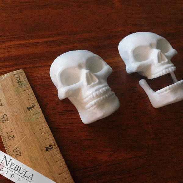 Blank Small Skull Cabochon, Flat Back Mini Skull Sculpture, Blank Resin Skull, Miniature Skeleton Head, Unpainted Skull Embellishment