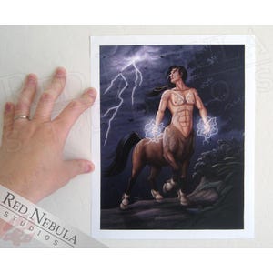 Male Centaur Art Print, &quot;Storm Warrior&quot;, Fantasy Artwork, Greek Mythology, 8.5 x 11 in