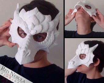 Dragon Mask Blank, Cast Resin Mask for Fantasy Masquerades or Ren Faire