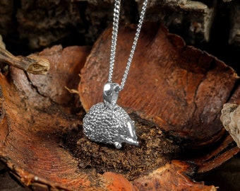 Solid Sterling Silver Hedgehog Necklace, Nature Lover Gift, Hedgehog Jewelry, Dainty Necklace, Animal Lover Gift, Boho Jewelry