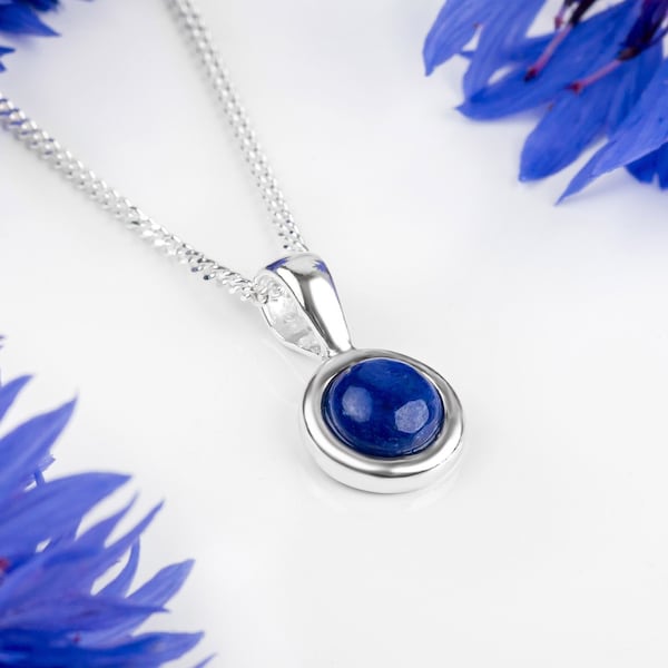 Collier lapis-lazuli en argent sterling, tour de cou minimaliste, collier délicat, collier bohème, collier bleu, cadeau pour petite amie
