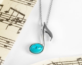Music Note Necklace - Etsy