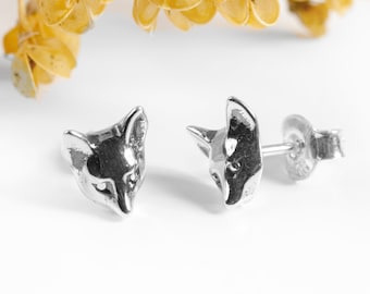 Sterling Silber Fuchs Ohrstecker: Zierliche Tier Schmuck