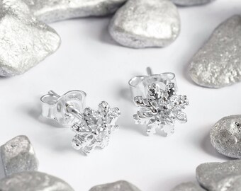 Sterlingzilveren sneeuwvlokoorknopjes: wintersieraden zirkonia