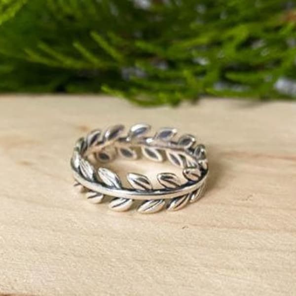 Sterling Silver Royal Fern Leaf Ring, Leaf Ring, Minimal Silver Ring, Boho Style Jewelry, Gift for Her