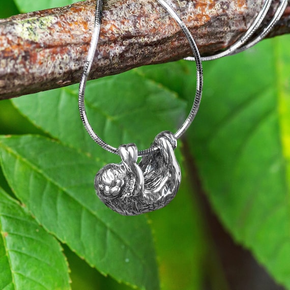 Sloth pendant shop silver
