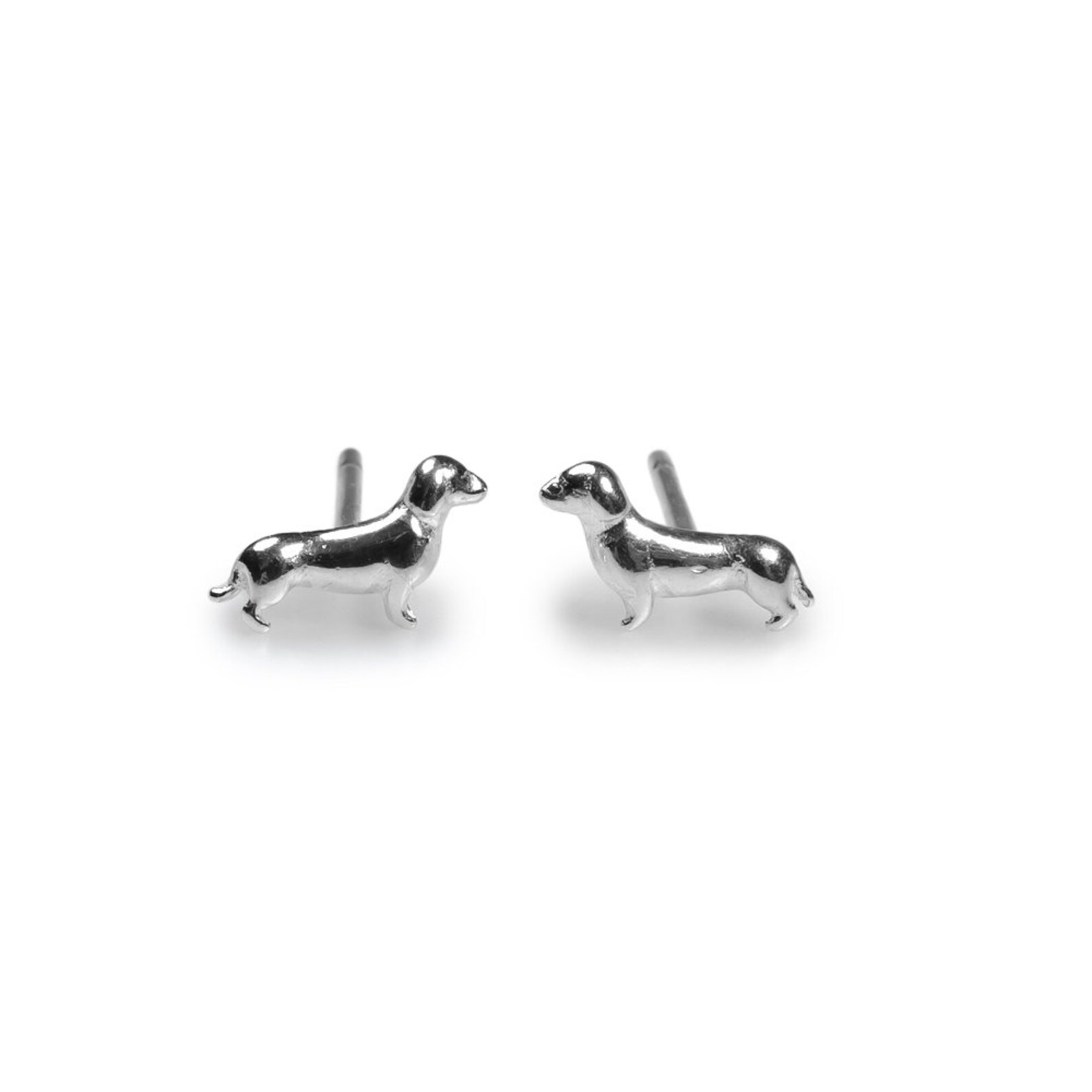 Sausage Dog Earrings Dog Studs Silver Dachshund Jewelry Etsy UK