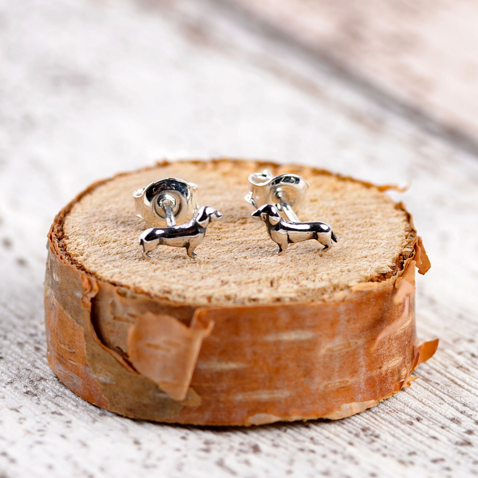 Sausage Dog Earrings Dog Studs Silver Dachshund Jewelry Etsy UK