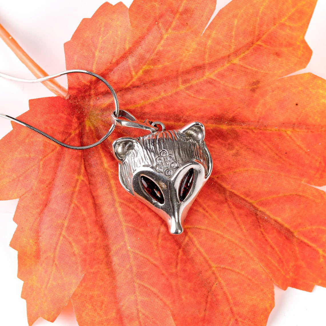 Silver Fox Necklace Sterling Silver Fox Pendant Woodland Etsy