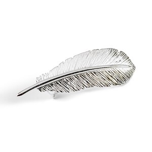 Sterling Silver Feather Brooch Pin: Boho Statement Jewelry image 4