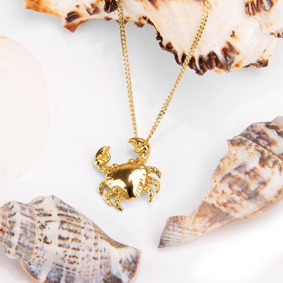 Gold Tiny Crab Charm Pendant Necklace Gold Layering Necklace Gold Necklace  Simple Ocean Jewelry Beach Resort Gift for Wife - Etsy