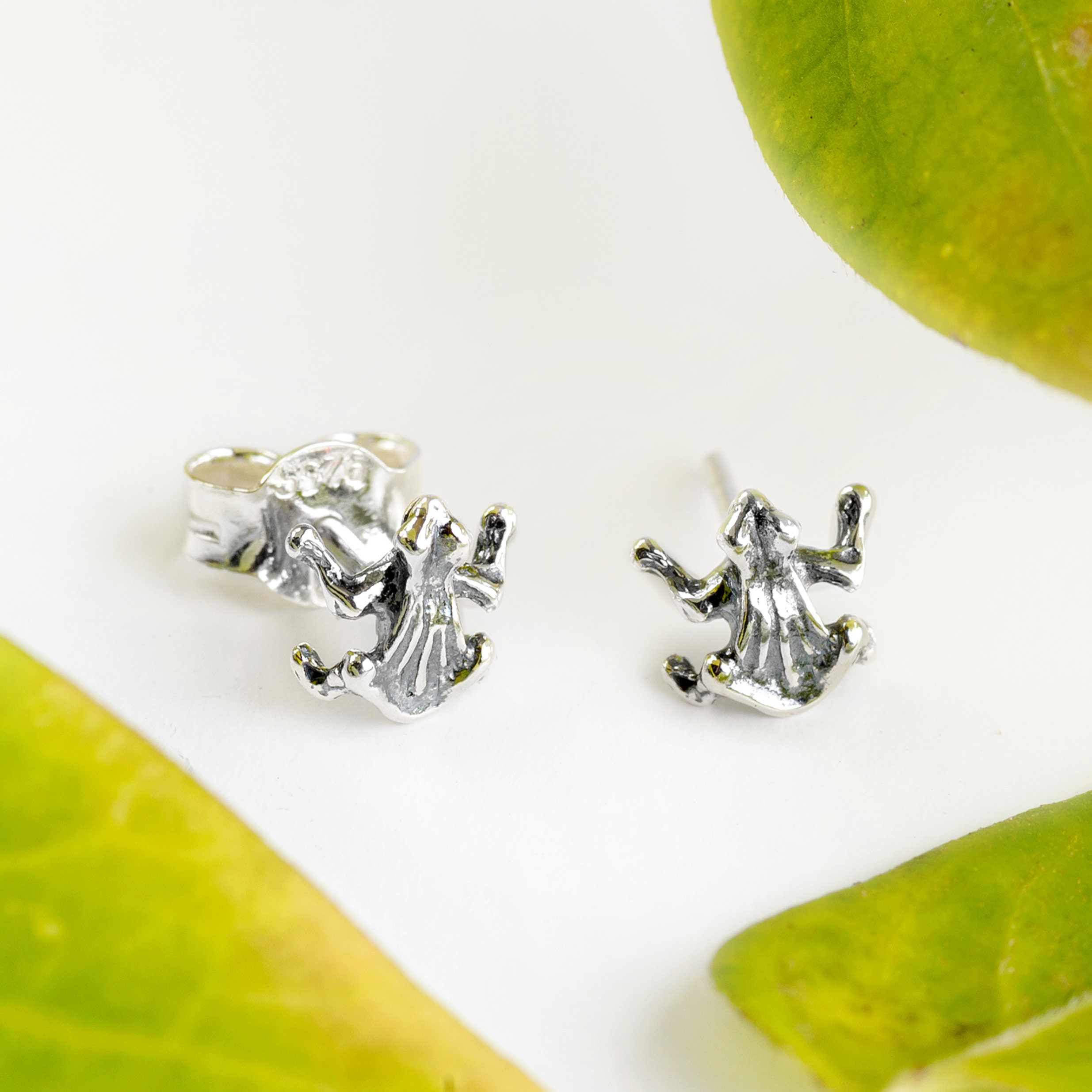 Sterling Silver Frog Stud Earrings Sterling Silver Frog Stud Earrings