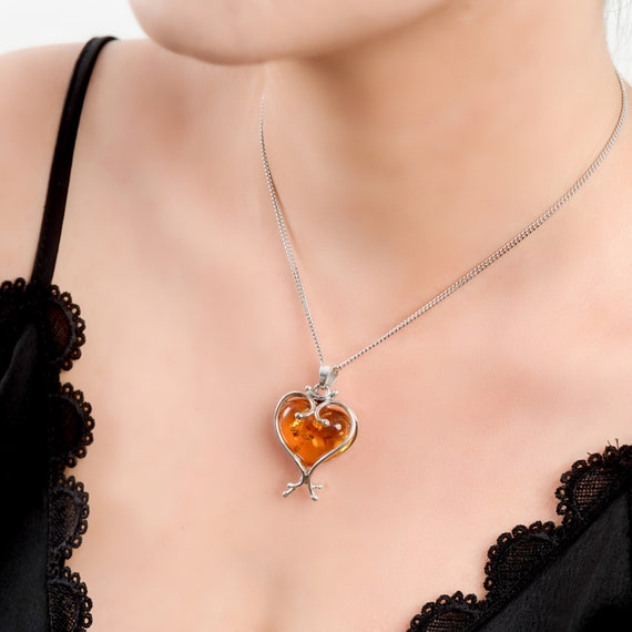 Amber love necklace sale