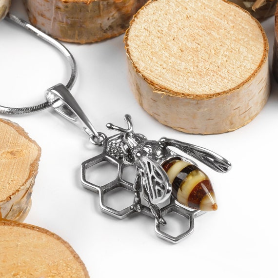 Honey Bee Pendant Statement Necklace