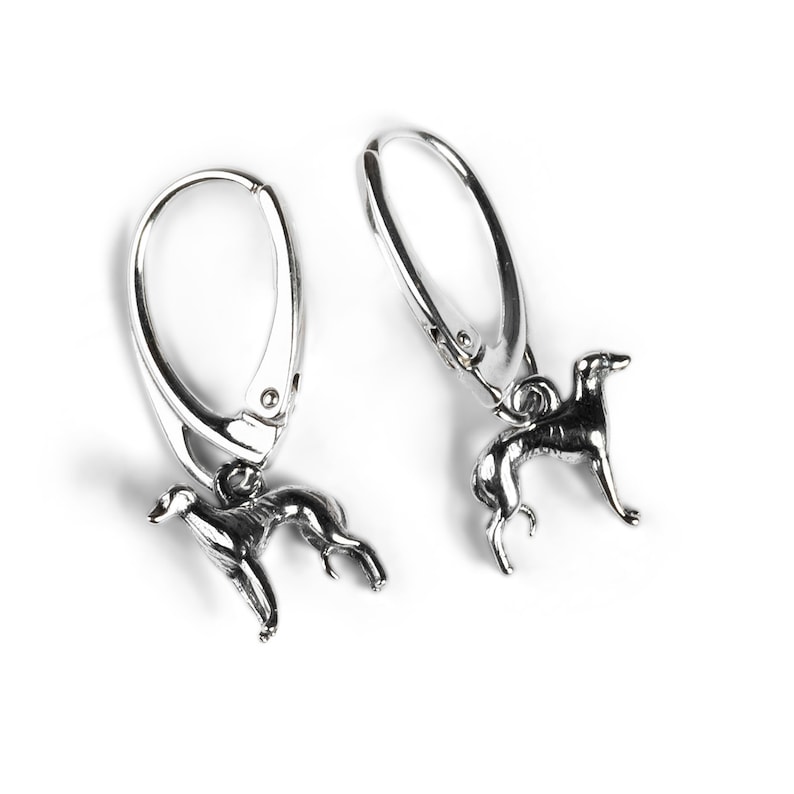 Örhängen i 24 karat guld med greyhound-motiv och whippet-motiv: Smycken i sterlingsilver med sighthound-motiv 925 Sterling Silver