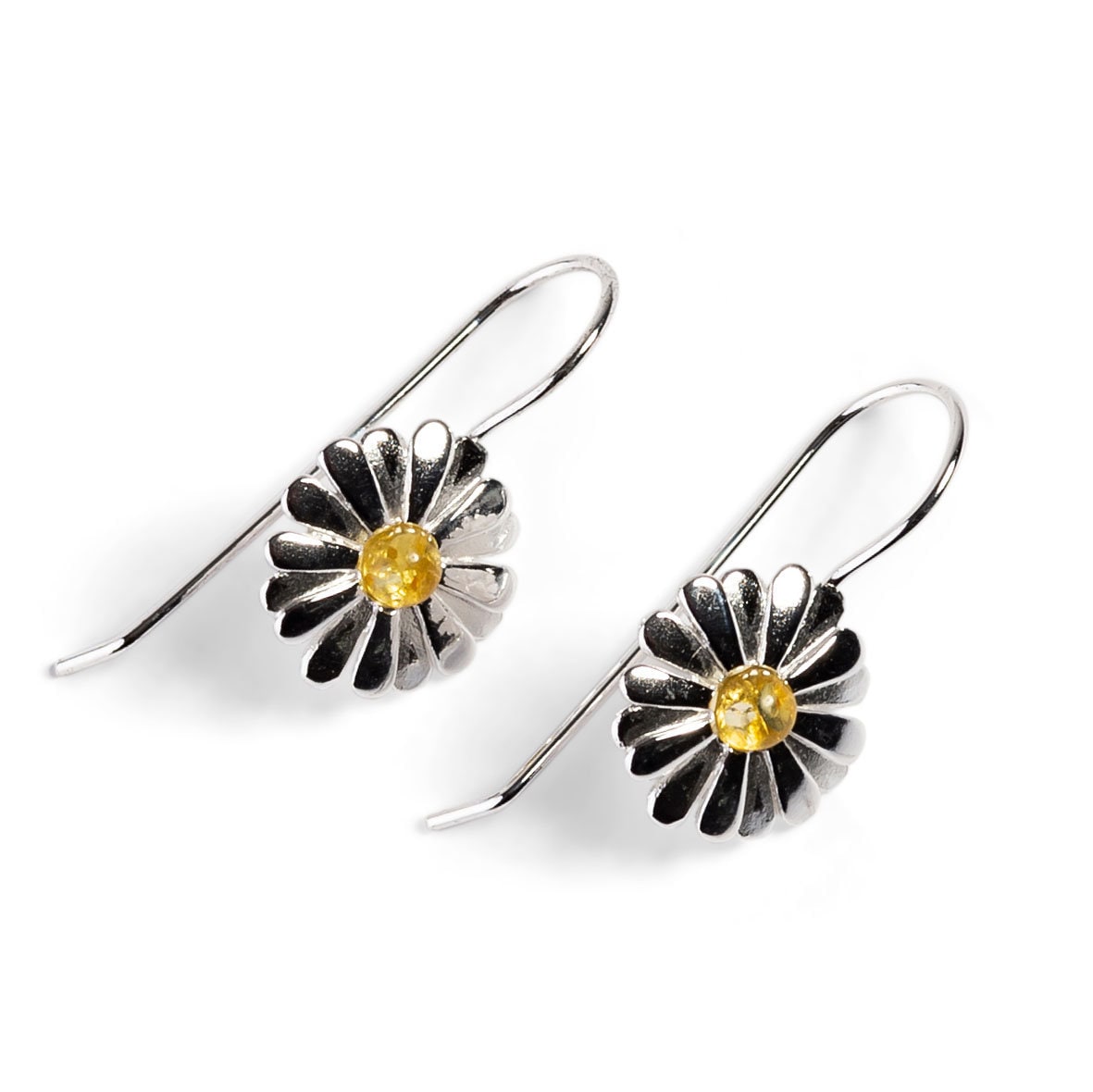 Sterling Silver Flower Daisy Earrings, Flower Earrings