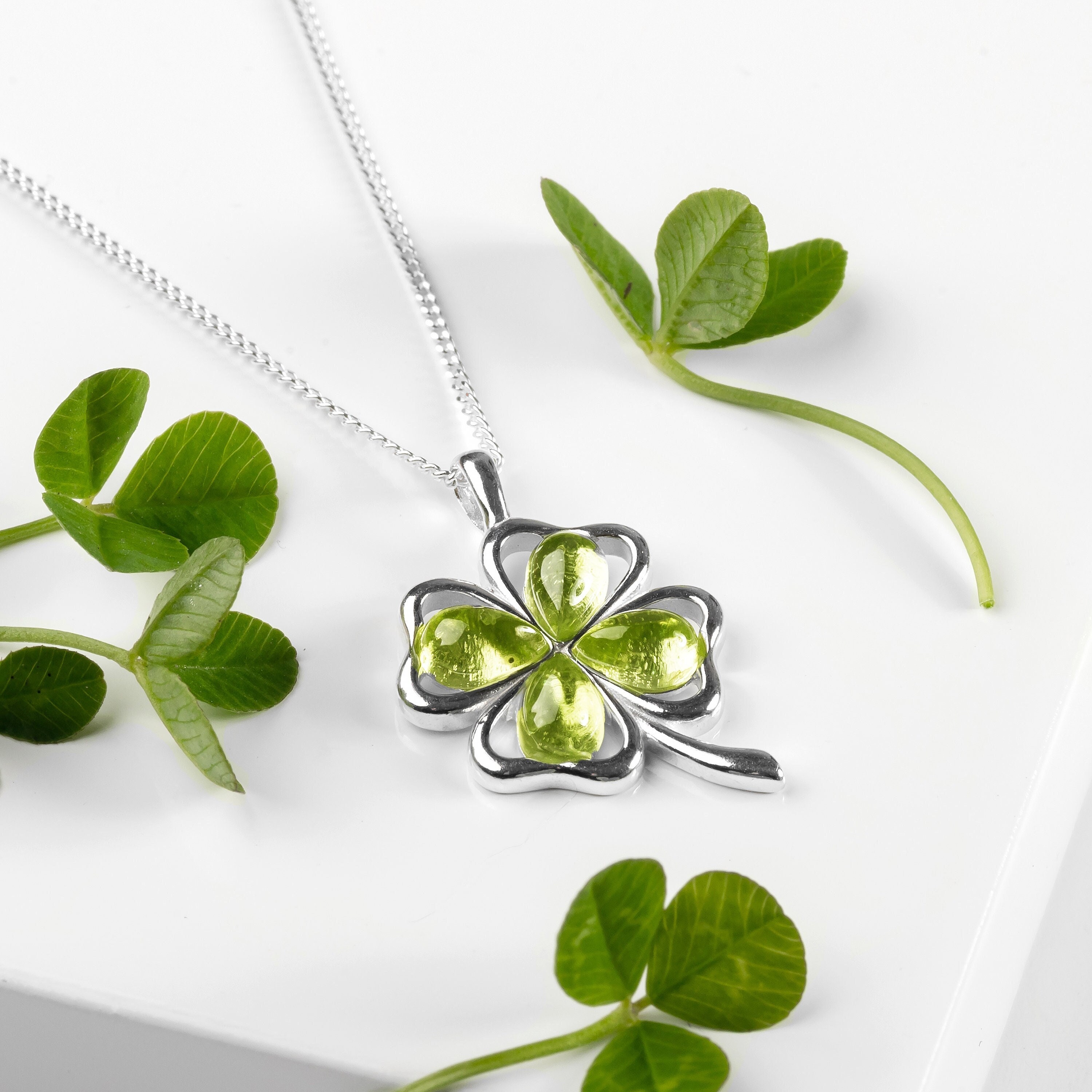 Sterling Silver Four Leaf Clover Necklace