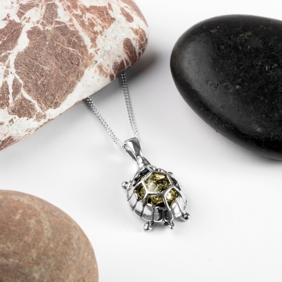 Sterling silver sale turtle necklace