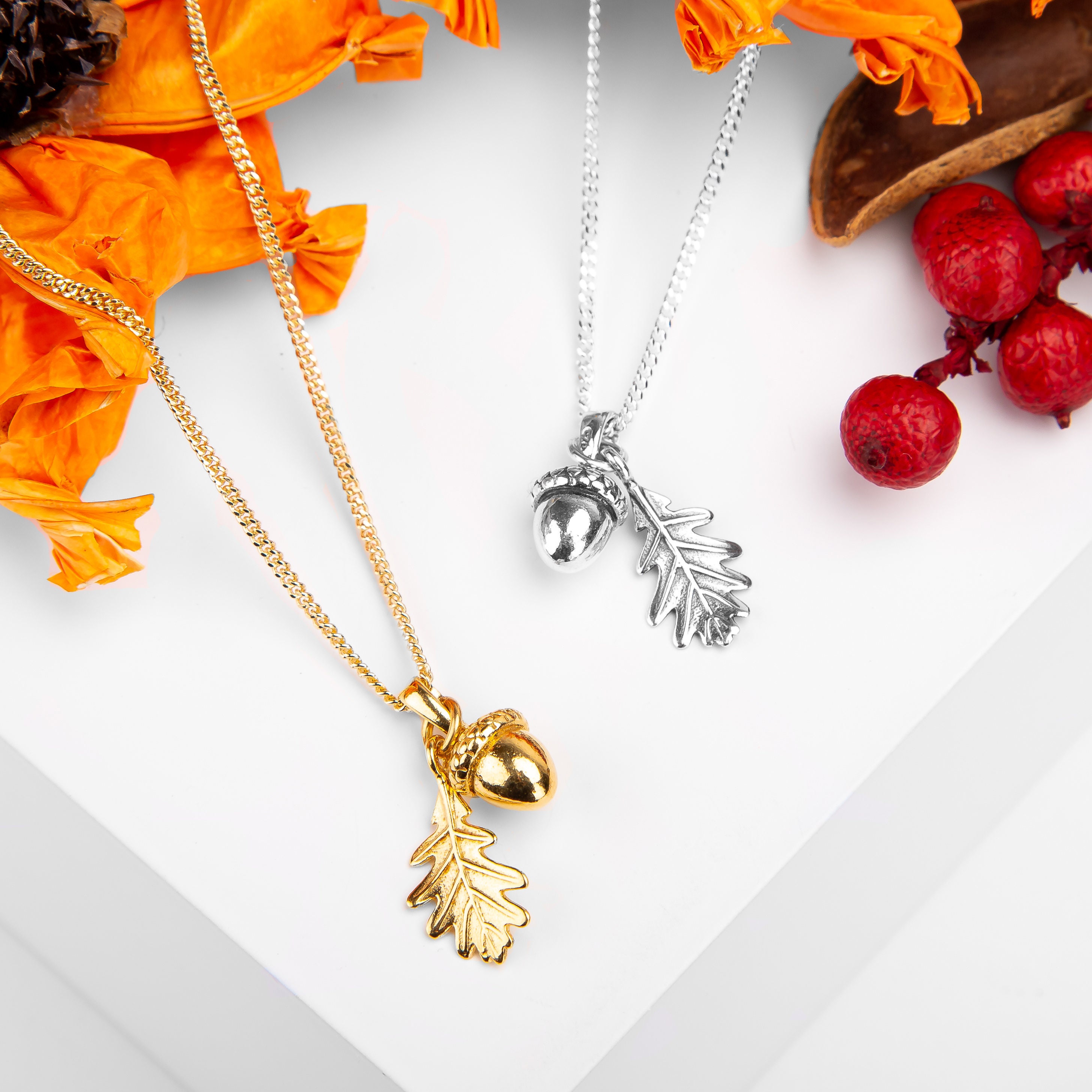 YFN Collana Con Ciondolo Ghianda In Argento Sterling 925 – Gioiello Ipoallergenico Con Pietra Ambra, Regalo Per Donna