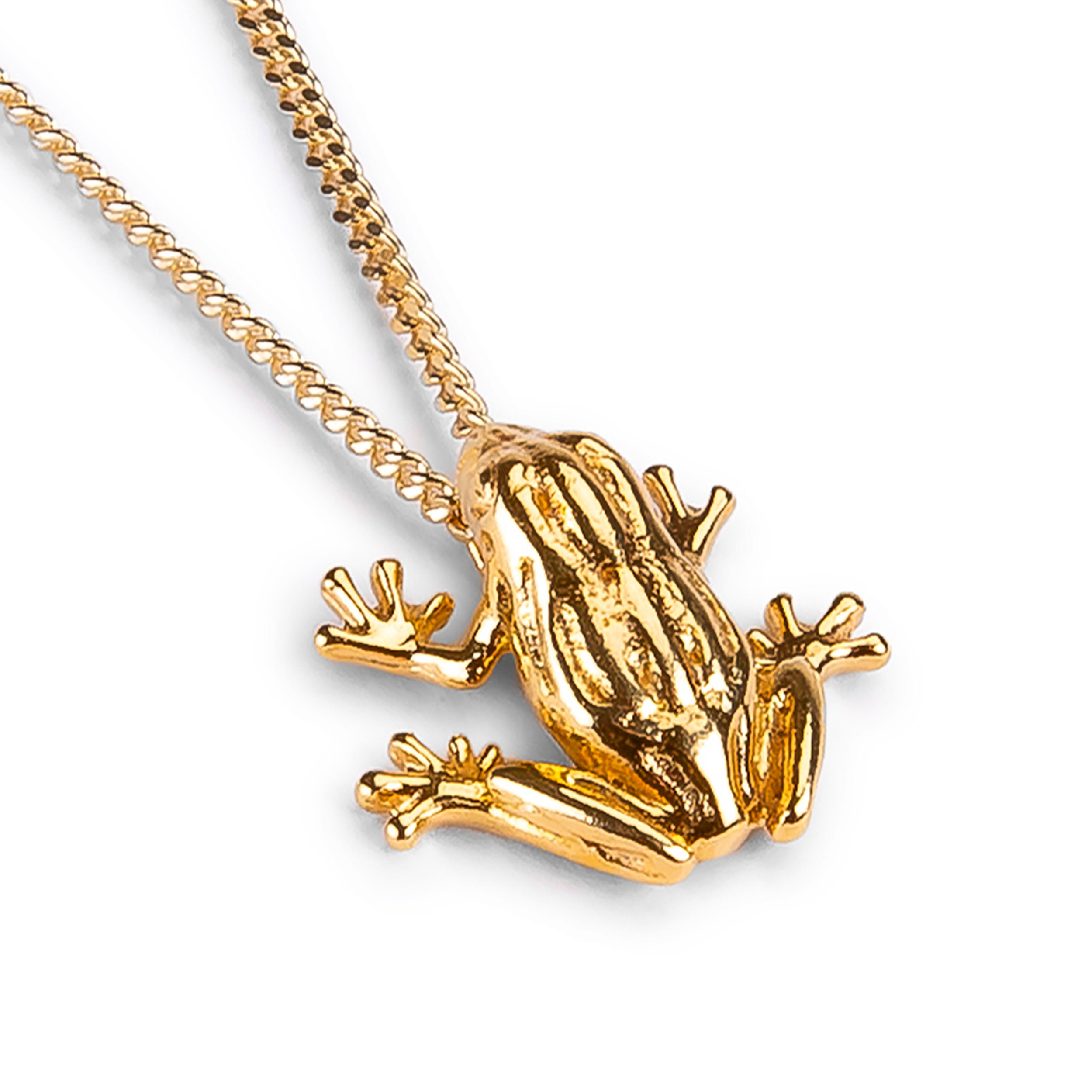Solid 925 Sterling Silver Frog Necklace, Lucky Frog Pendant Solid 925 Sterling Silver Frog Necklace, Lucky Frog Pendant