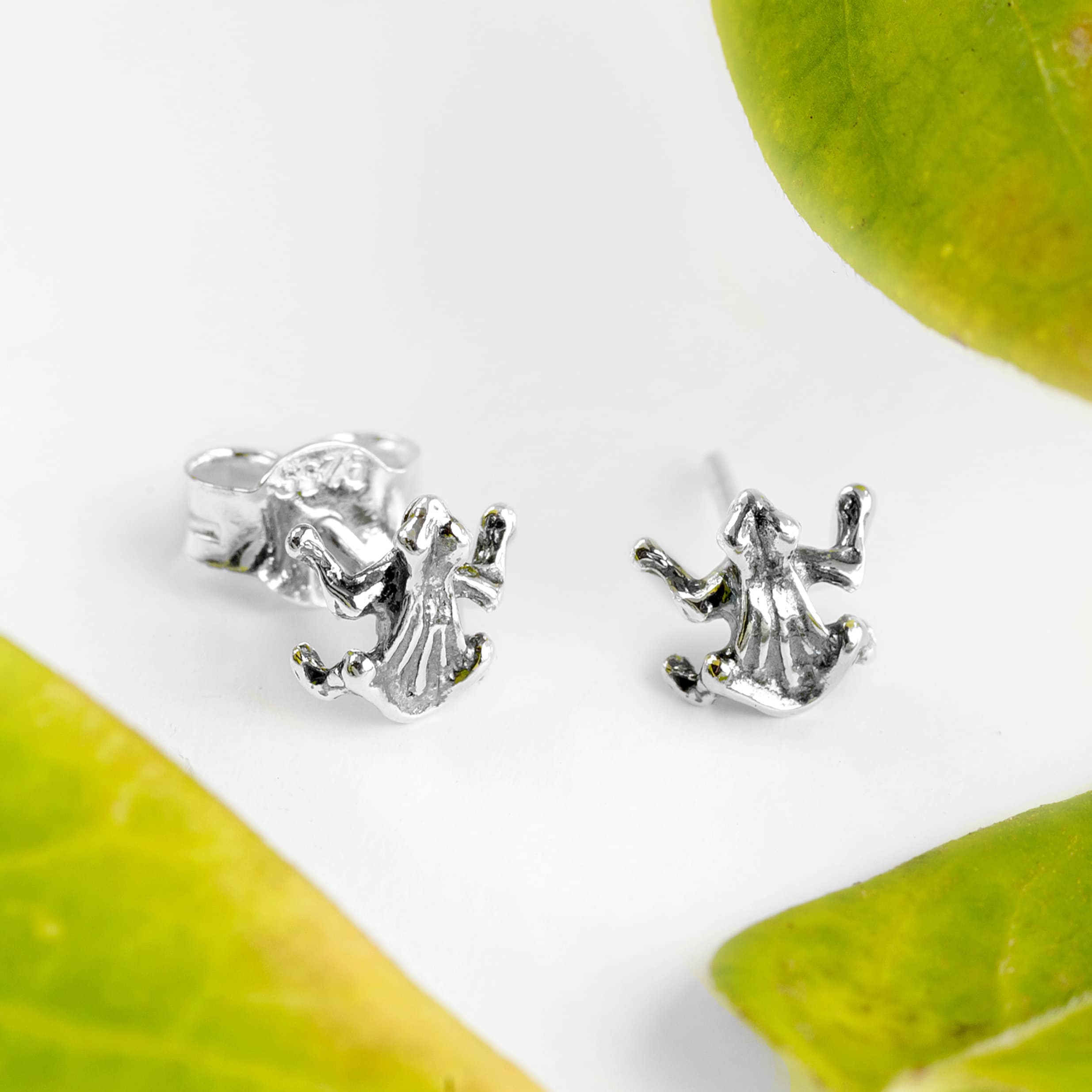 Boucles D'oreilles Grenouille Argent Sterling 925 - Animaux Mignons Hypoallergéniques - Cadeau Femme/fille