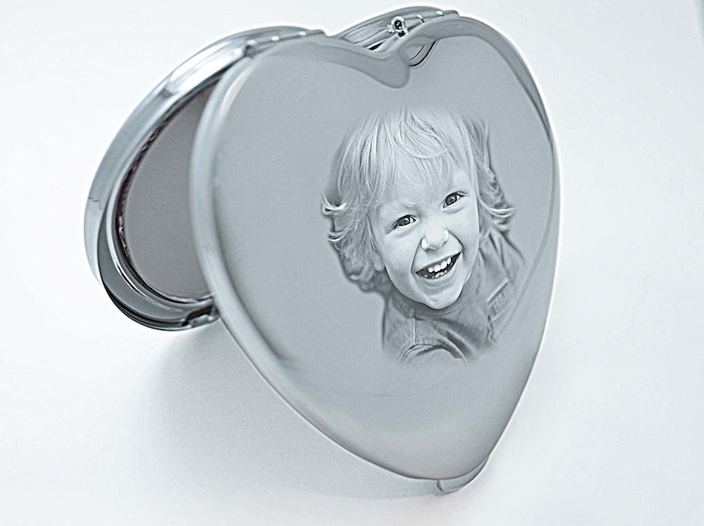 Photo Engraved Compact Metallic Mirror Handbag Mirror Etsy
