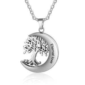 Cremation Ashes Necklace Family Tree, Memorial Pendant, Remembrance Jewelry, Custom Tribute, Meaningful Gift 画像 5
