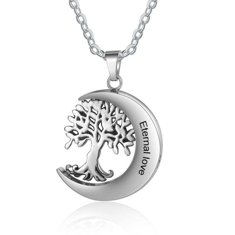 Cremation Ashes Necklace Family Tree, Memorial Pendant, Remembrance Jewelry, Custom Tribute, Meaningful Gift 画像 5