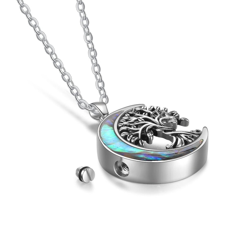 Cremation Ashes Necklace Family Tree, Memorial Pendant, Remembrance Jewelry, Custom Tribute, Meaningful Gift 画像 6