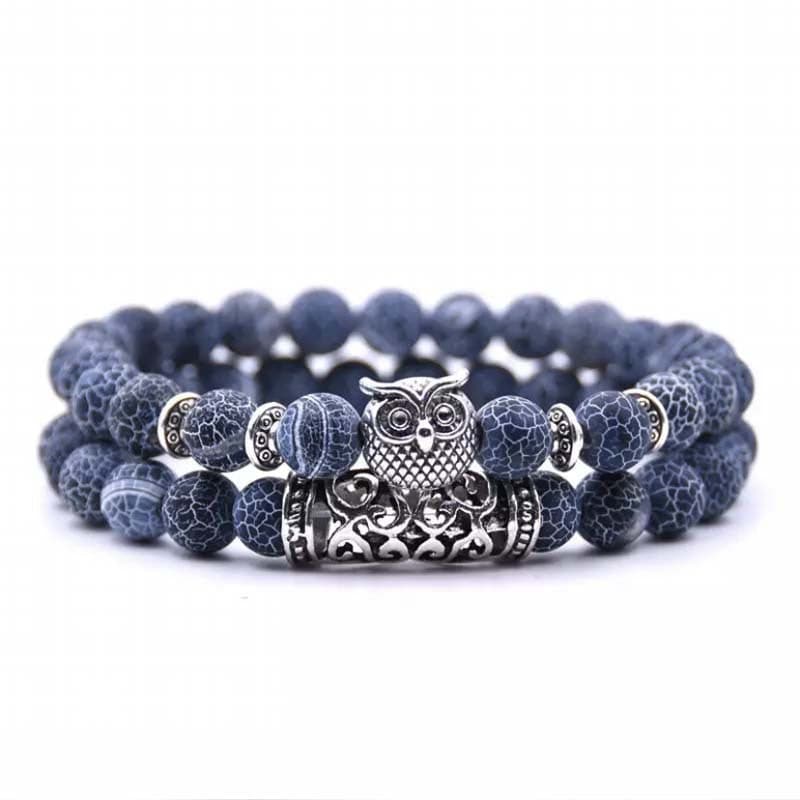 Owl Beaded Bracelet: Natural Stone Ladies Bracelet
