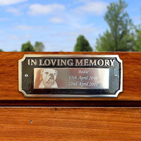 Photo Engraved Bench Plaque | In Loving Memory | Memorial Plaque | Engraved Plaque | Outdoor Plaque | Memorial Gifts | Remembrance Gifts