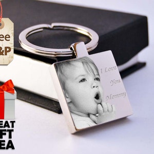 Photo Key chain, Keyring, Father's day Gift, Personalized Stainless Steel Keyring, Unique Gift,