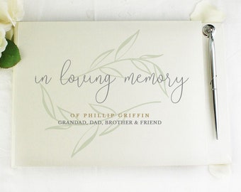 Memorial Guest Book | Personalised In Loving Memory Memorial Guest Book | Cherish Their Remembrance Forever