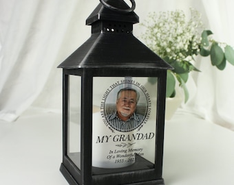 Personalised Photo Memorial Lantern: Light In Our Hearts Tribute