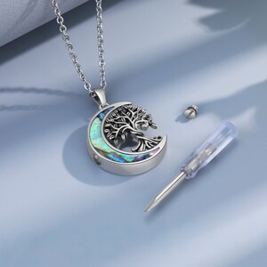 Cremation Ashes Necklace Family Tree, Memorial Pendant, Remembrance Jewelry, Custom Tribute, Meaningful Gift 画像 4