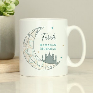 Personalised Eid  Ramadan Mug with Custom Name  Islamic Gift for Ramadan and Eid Celebration  Ceramic Mug for Hot and Cold Beverages