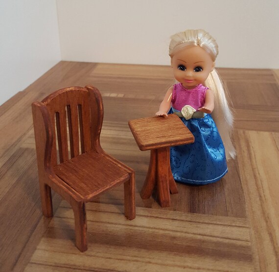 1:12 Maßstab Holz Faltbar Tisch Mit Formica Oberteil & 2 Hocker Tumdee Puppen 
