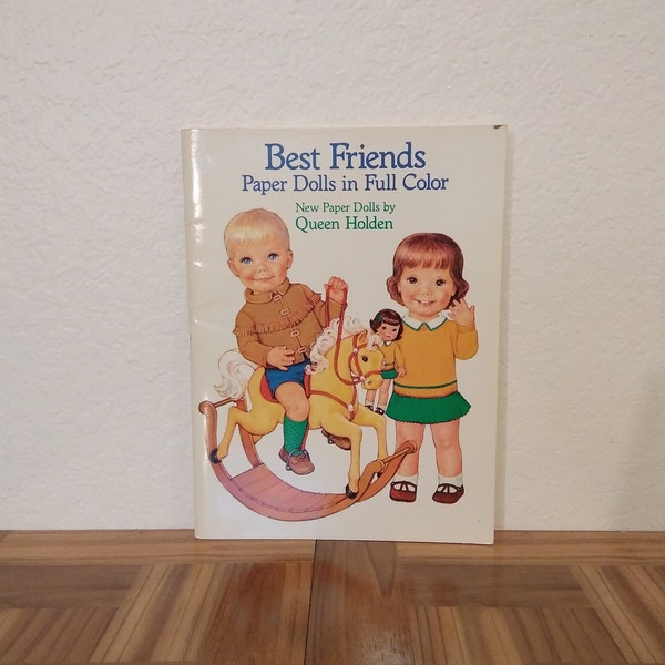 Uncut Best Friends Paper Dolls in Full Color by Queen Holden Girl and Boy Collectable Paper Dolls Summer time Pretend Play